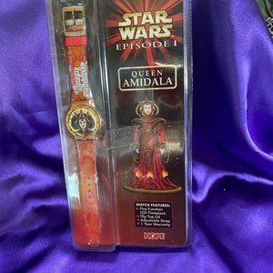 NEW - VTG📌HOPE INDUSTRIES 1999 STAR WARS EPISODE 1 QUEEN AMIDALA WRIST WATCH